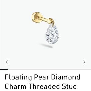 6mm Floating Diamond Pear Threaded Stud from Maria Tash